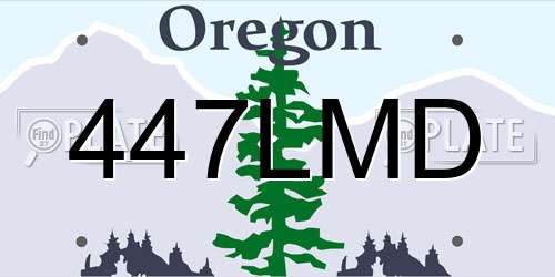 447LMD Oregon License Plate
