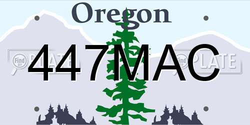 447MAC Oregon License Plate