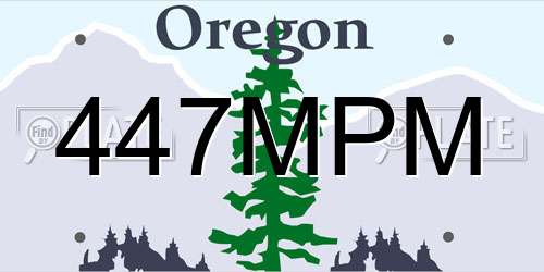 447MPM Oregon License Plate