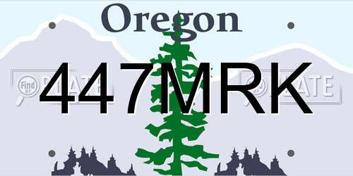 447MRK Oregon License Plate