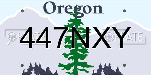 447NXY Oregon License Plate