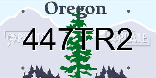 447TR2 Oregon License Plate