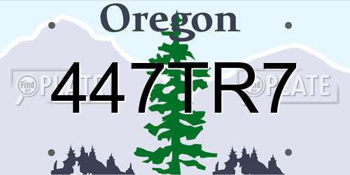 447TR7 Oregon License Plate