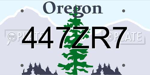 447ZR7 Oregon License Plate