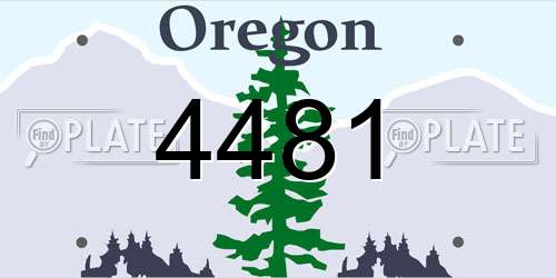 4481 Oregon License Plate