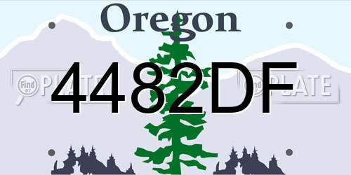 4482DF Oregon License Plate