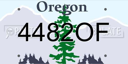 4482OF Oregon License Plate