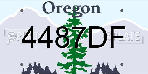 4487DF Oregon License Plate