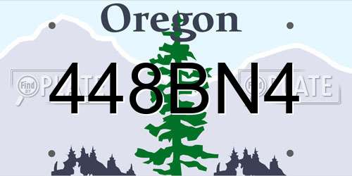 448BN4 Oregon License Plate