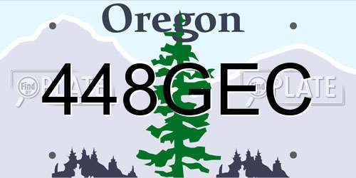 448GEC Oregon License Plate