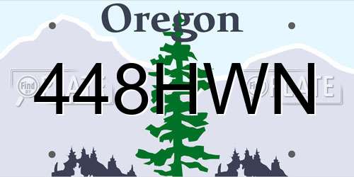 448HWN Oregon License Plate