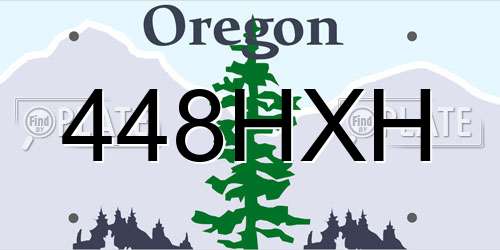 448HXH Oregon License Plate