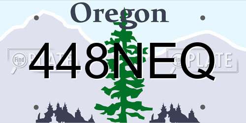 448NEQ Oregon License Plate