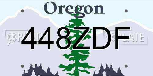 448ZDF Oregon License Plate