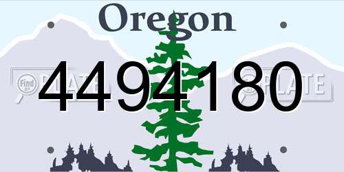 4494180 Oregon License Plate