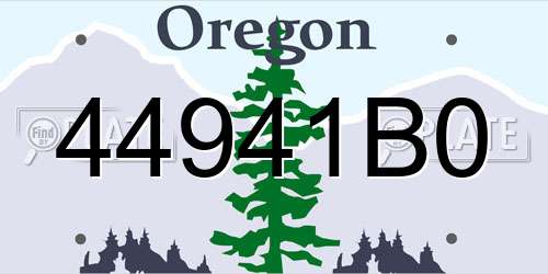 44941B0 Oregon License Plate