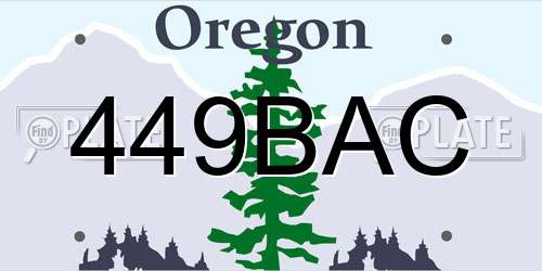 449BAC Oregon License Plate