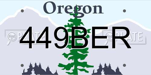 449BER Oregon License Plate