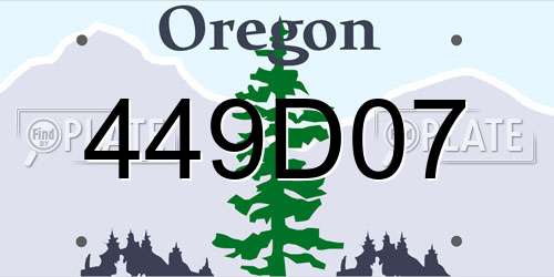 449D07 Oregon License Plate