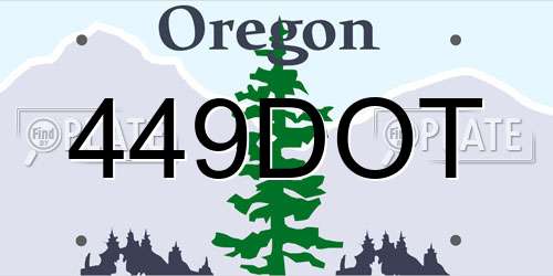 449DOT Oregon License Plate