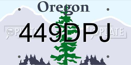 449DPJ Oregon License Plate