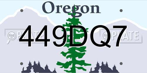 449DQ7 Oregon License Plate