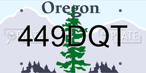 449DQT Oregon License Plate