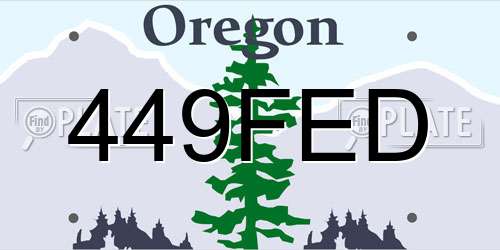 449FED Oregon License Plate