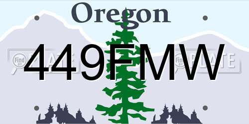 449FMW Oregon License Plate
