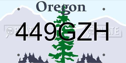 449GZH Oregon License Plate