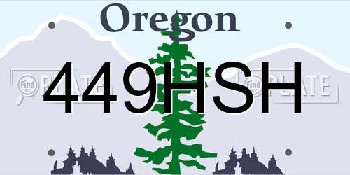 449HSH Oregon License Plate