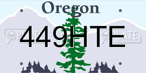 449HTE Oregon License Plate