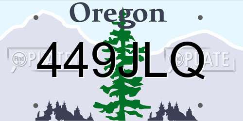449JLQ Oregon License Plate
