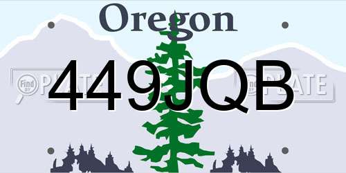 449JQB Oregon License Plate