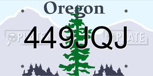449JQJ Oregon License Plate