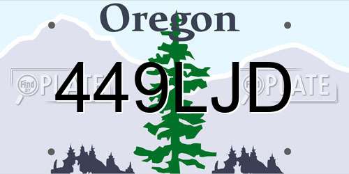 449LJD Oregon License Plate