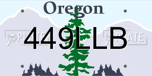 449LLB Oregon License Plate