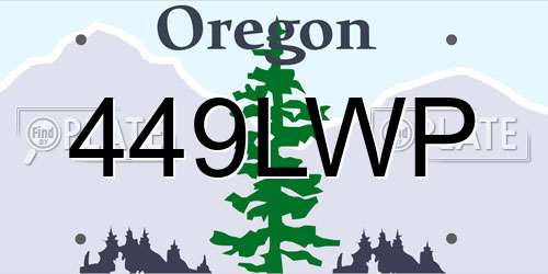 449LWP Oregon License Plate