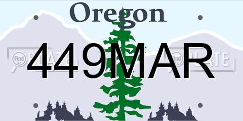 449MAR Oregon License Plate