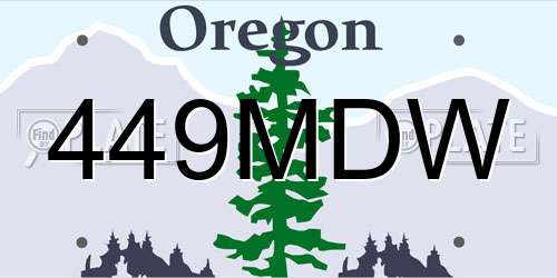 449MDW Oregon License Plate