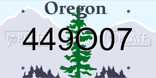 449O07 Oregon License Plate