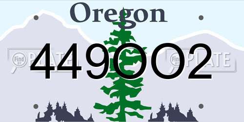 449OO2 Oregon License Plate