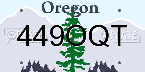 449OQT Oregon License Plate