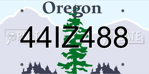 44IZ488 Oregon License Plate