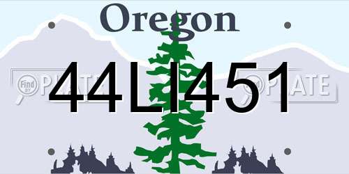 44LI451 Oregon License Plate