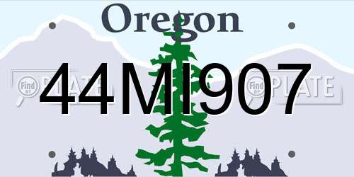 44MI907 Oregon License Plate