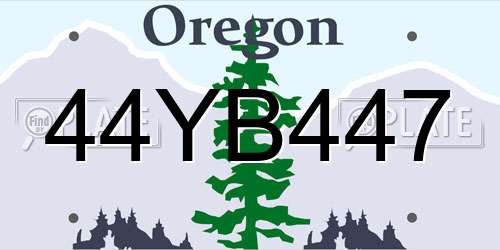 44YB447 Oregon License Plate