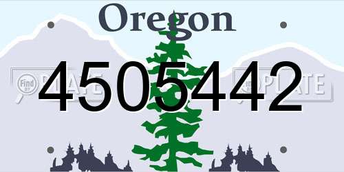 4505442 Oregon License Plate
