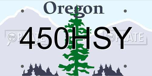 450HSY Oregon License Plate