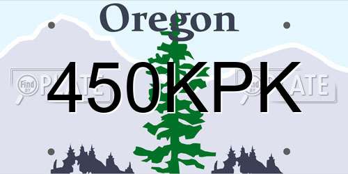 450KPK Oregon License Plate